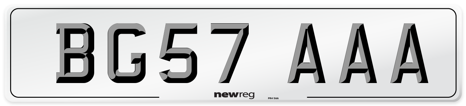 BG57 AAA Number Plate from New Reg